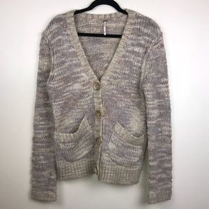Free People Chunky Knit Button Up Cardigan